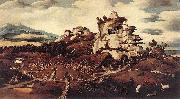Jan Mostaert Landscape with an Episode from the Conquest of America or Discovery of America Spain oil painting artist